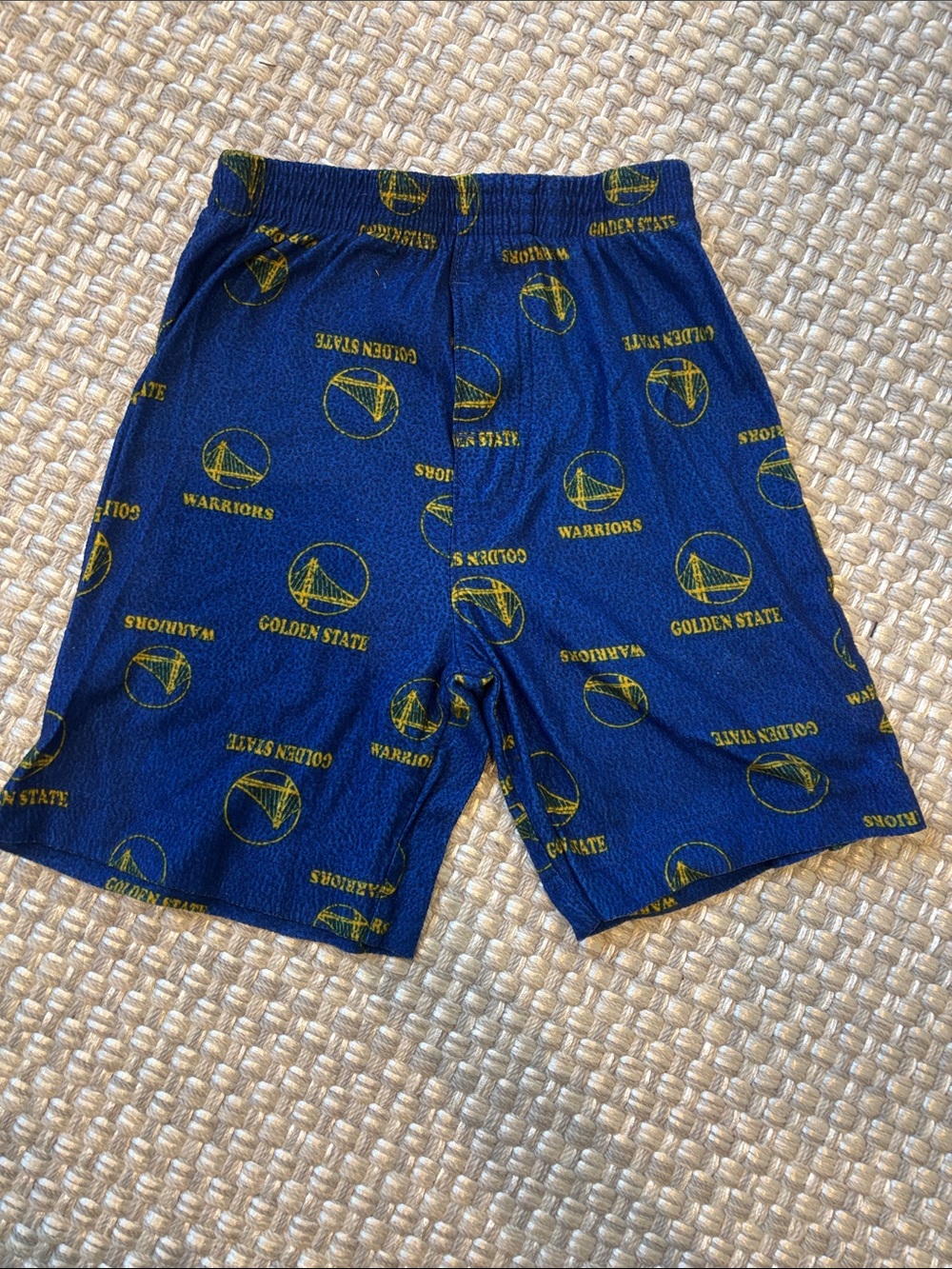 NBA Golden State Warriors Blue and Yellow Kids' Pajama Shorts